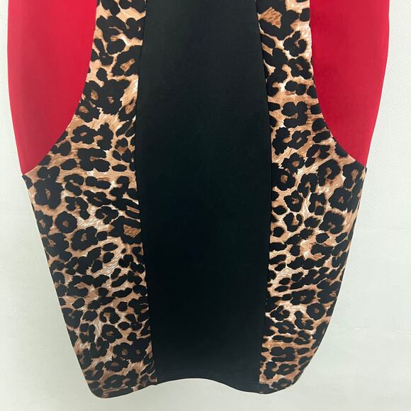 A'GACI A'GACI A'GACI Animal Print Color Block Bodycon Dress Size XS - Picture 4 of 5